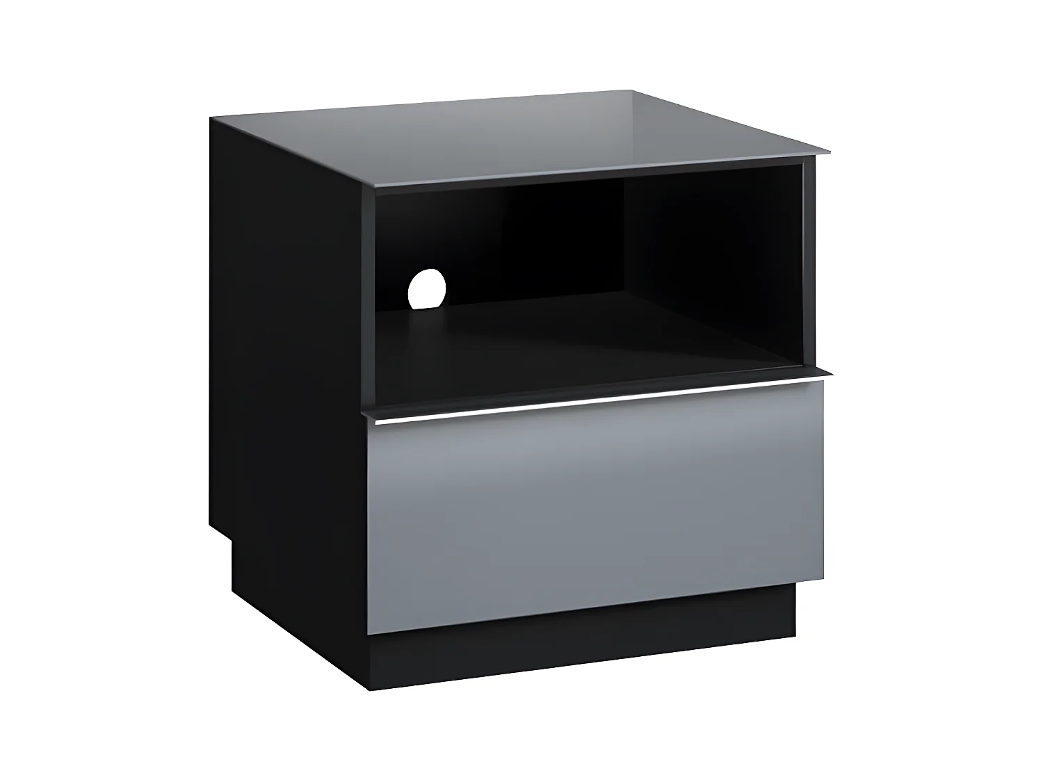 Mathis 50 cm grijs en zwart TV- of wandmeubel met 1 lade