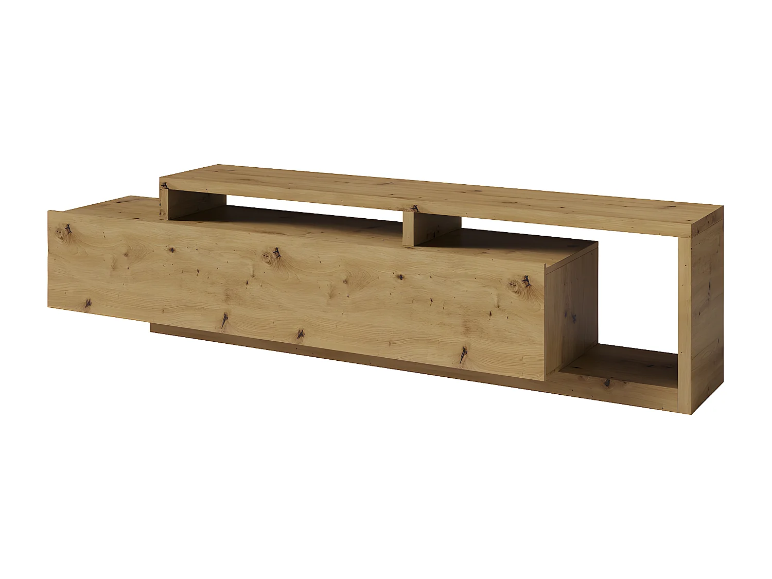 Meuble TV 1 tiroir 219 cm Ilyes Bois