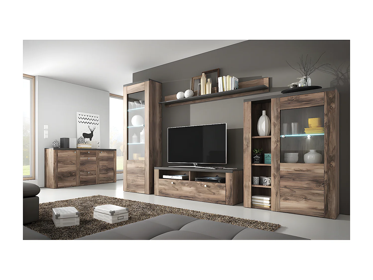 Mobile TV 1 anta Amaury marrone scuro 140cm