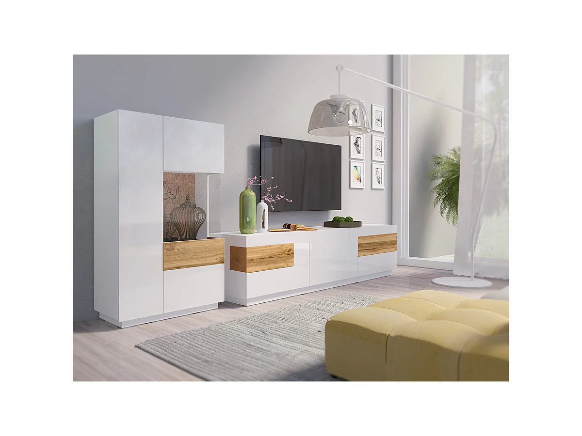 Mobile TV Andrea bianco e marrone 206cm