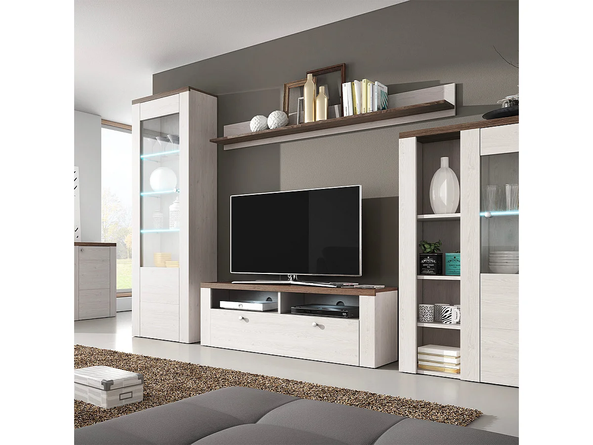 TV-Möbel 1 Tür 140 cm Amaury Bois Blanc