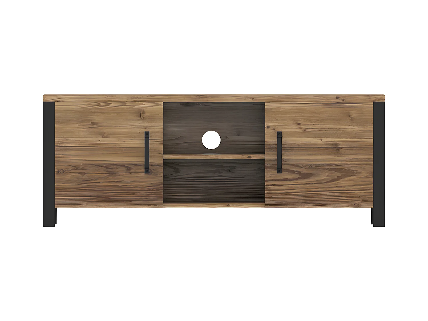 Szafka RTV OLIN 2D 147 appenzeller fichte/czarna