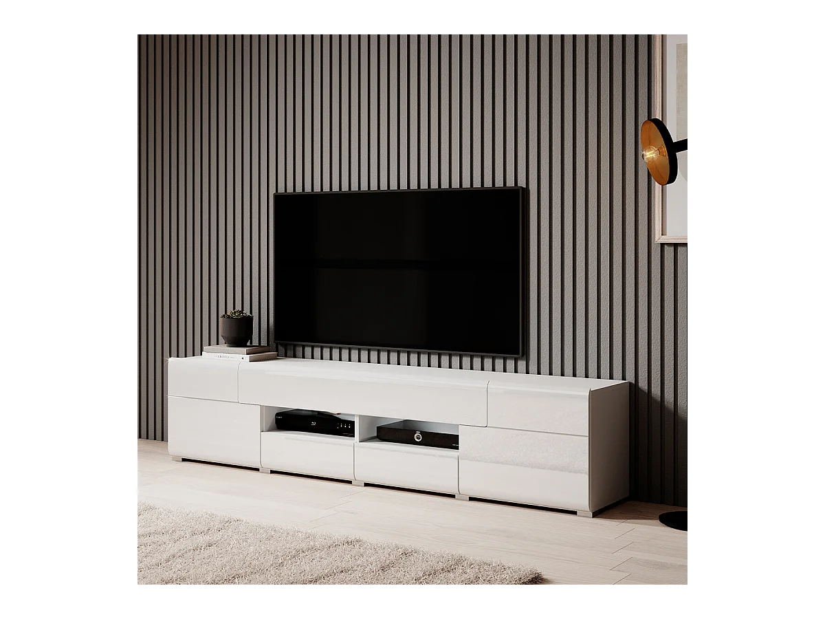 Szafka RTV TOLEDO 2D4S 208 biała połysk