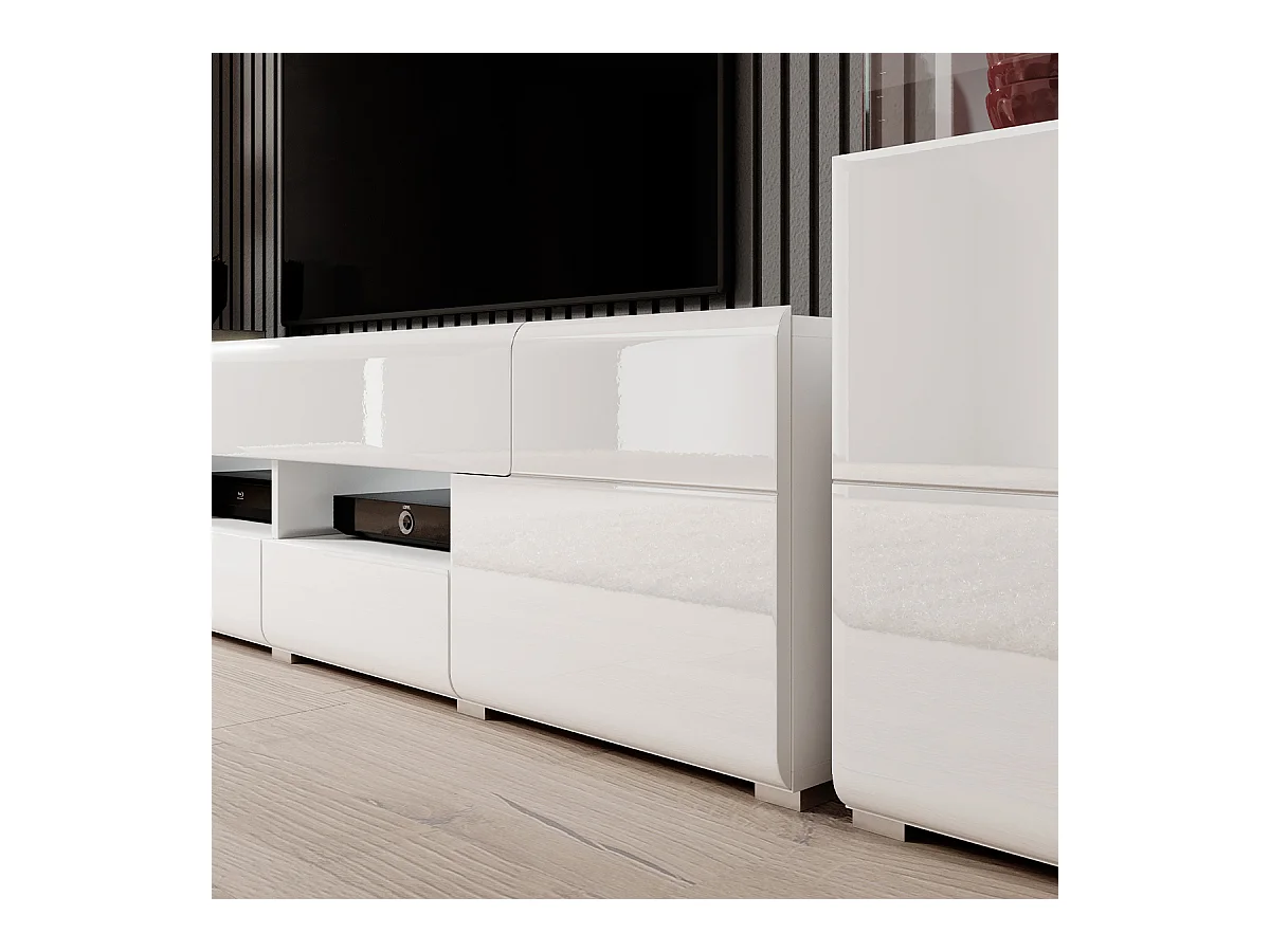 Szafka RTV TOLEDO 2D4S 208 biała połysk