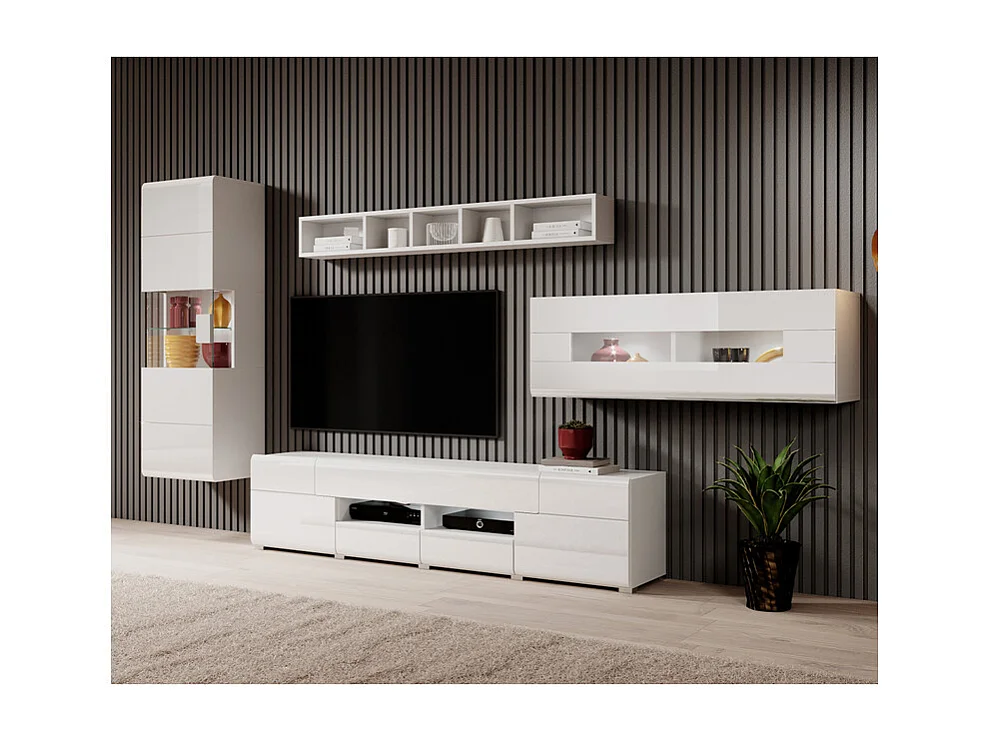 2-deurs TV-meubel met 2 laden 208 cm Jules Wit