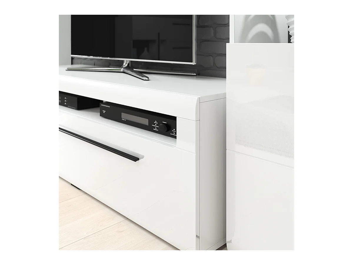 Mueble TV 2 cajones 140 cm Louis Blanco