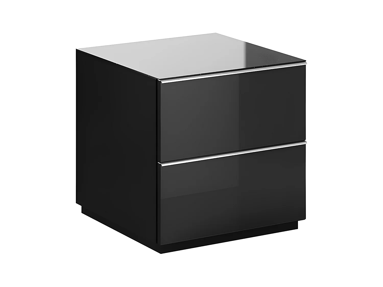 Meuble TV sur pied ou mural 2 tiroirs 50 cm Mathis Noir