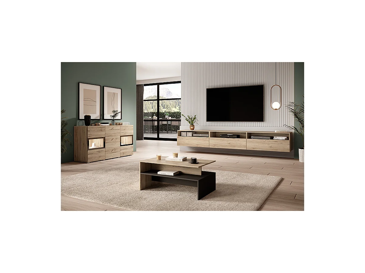 Szafka RTV BAROS 270 dąb san remo jasny stojąca/wisząca