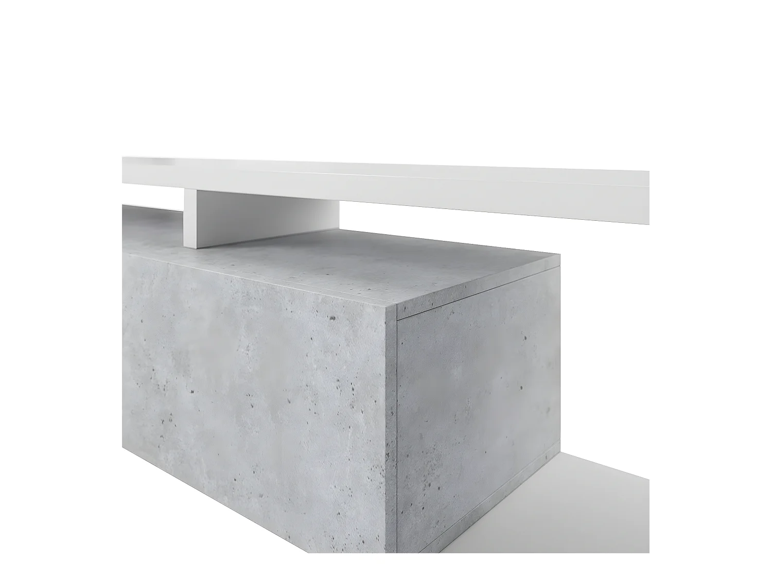 Móvel TV 1 gaveta Ilyes branco e betão 219cm