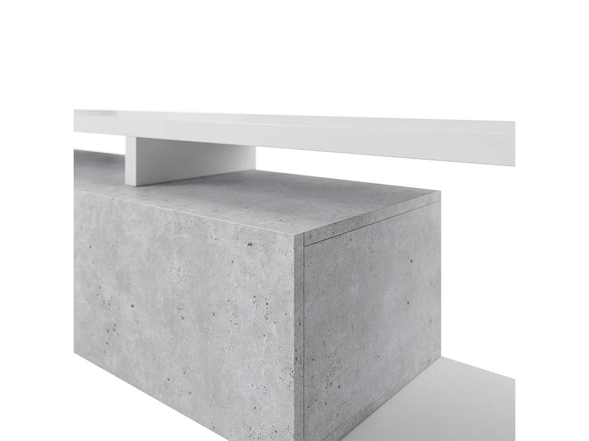 Ilyes Wit en Beton TV-meubel met 1 lade 219 cm