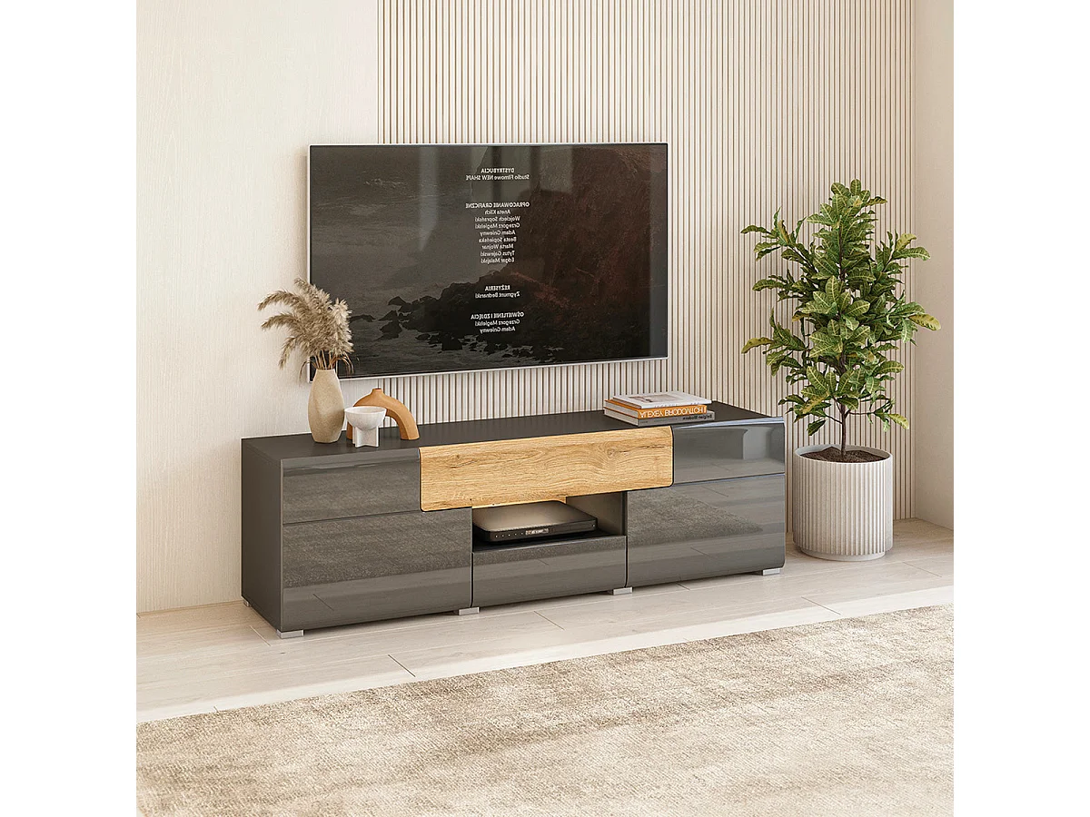2-dørs 2-skuffe 159 cm Jules tv-bord i grå og træ
