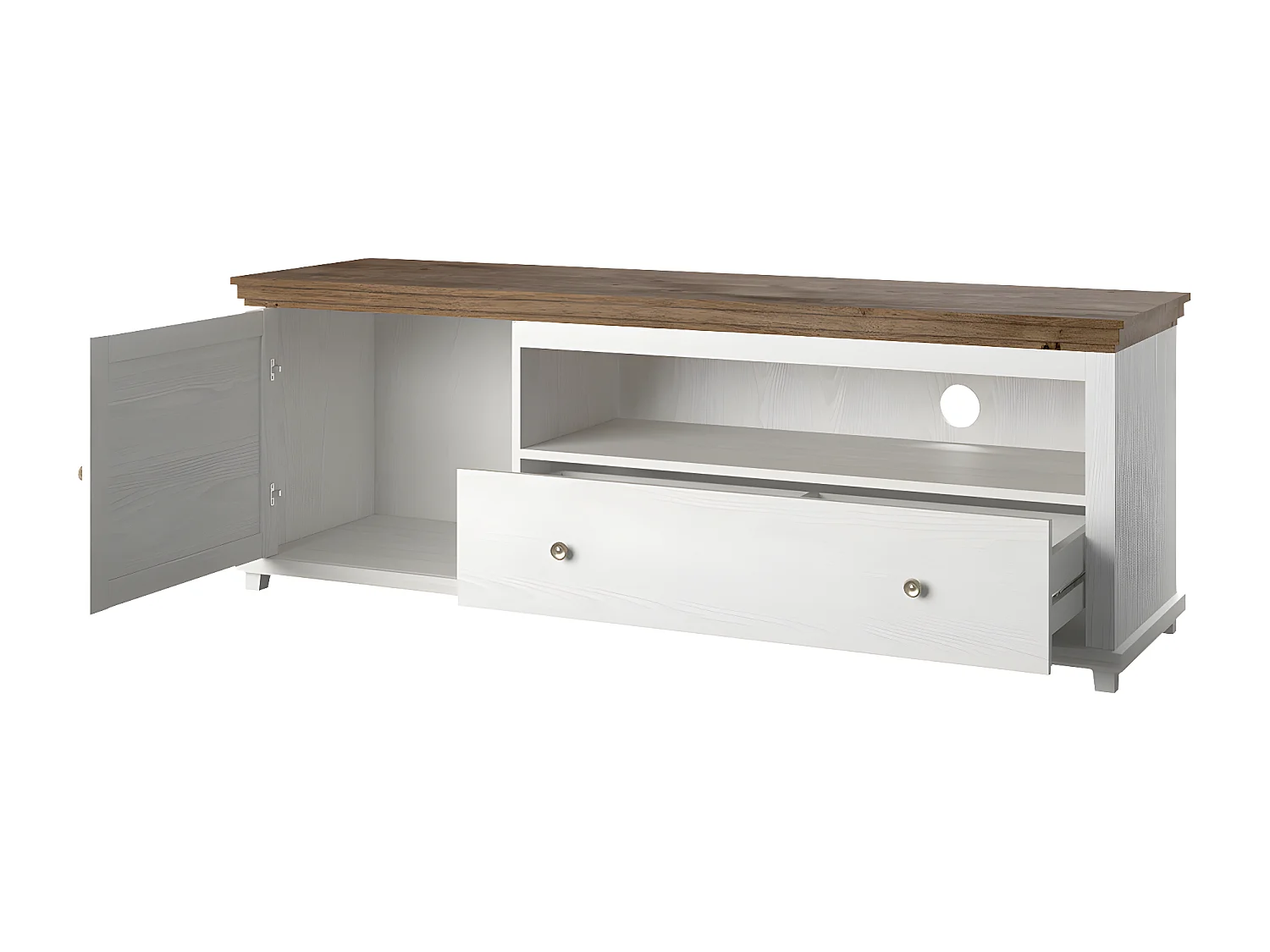 Szafka RTV EVORA 1D1S 181 abisko ash/dąb lefkas