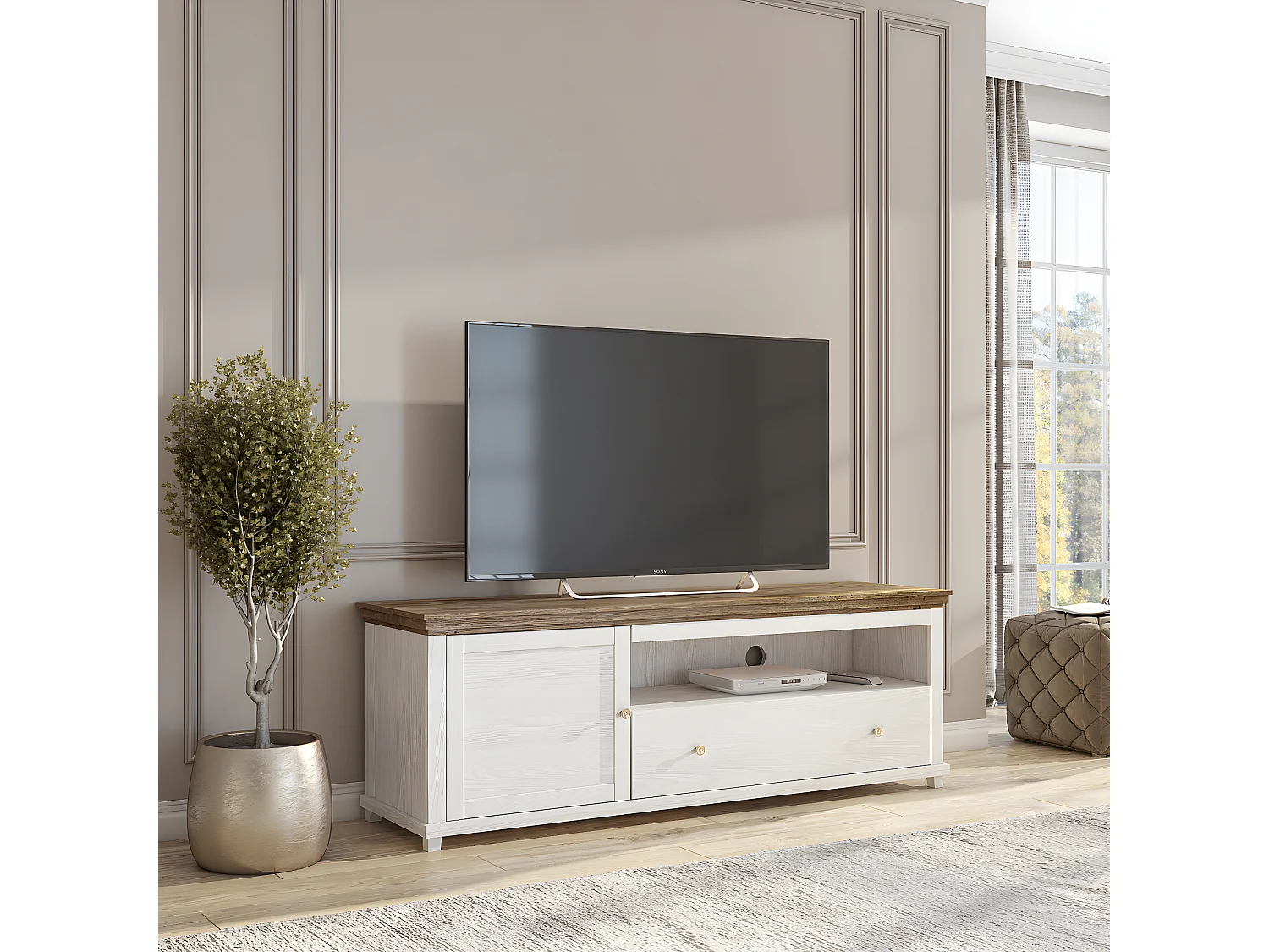 Szafka RTV EVORA 1D1S 181 abisko ash/dąb lefkas