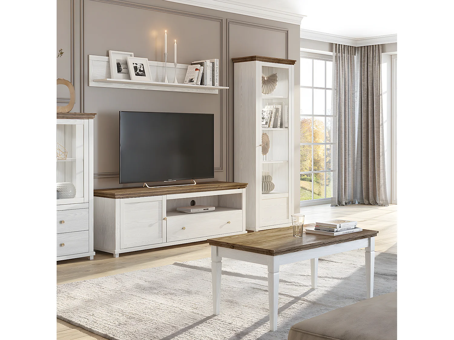 Szafka RTV EVORA 1D1S 181 abisko ash/dąb lefkas