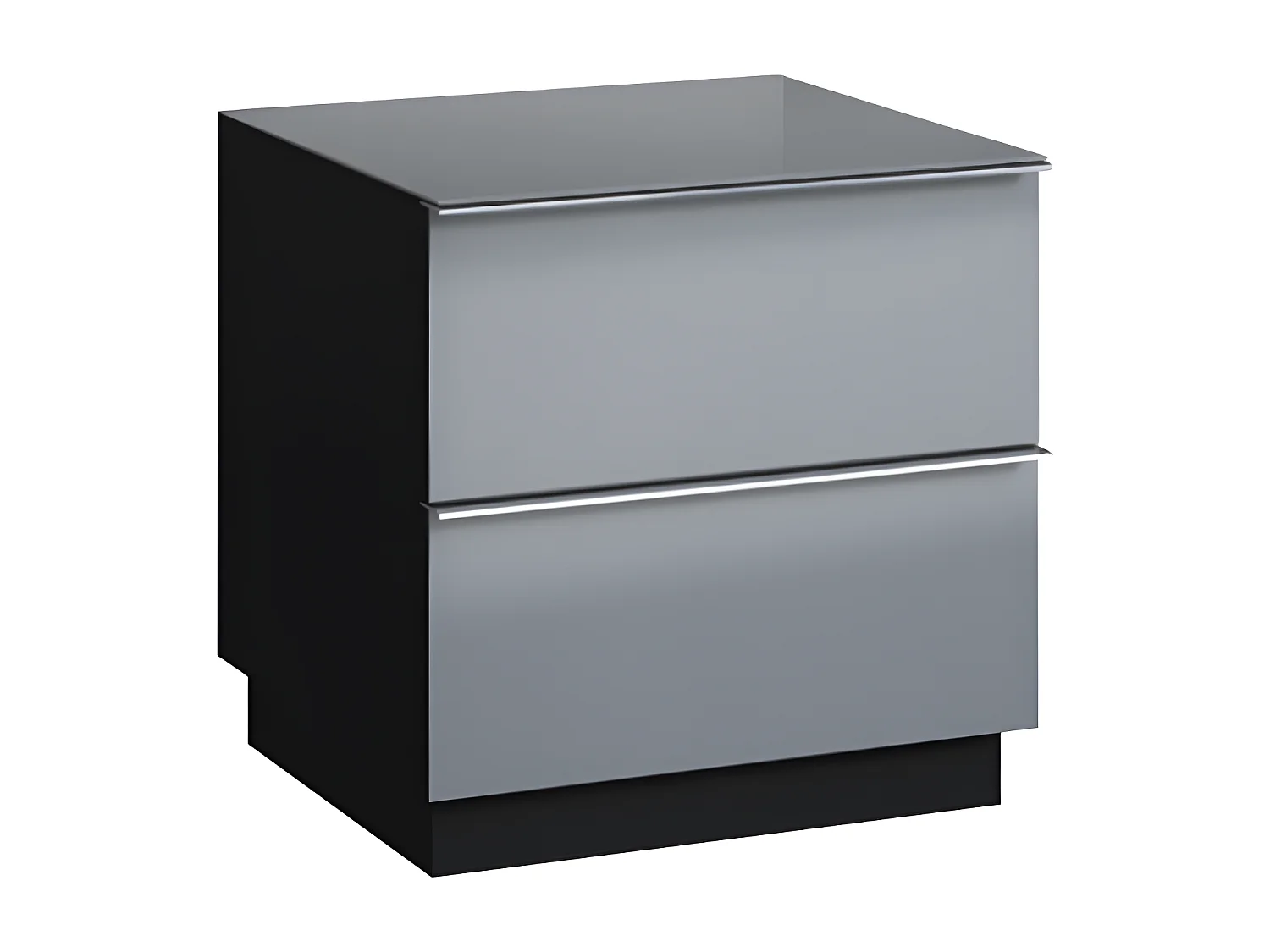 Mobile TV 2 cassetti Mathis grigio e nero 50cm