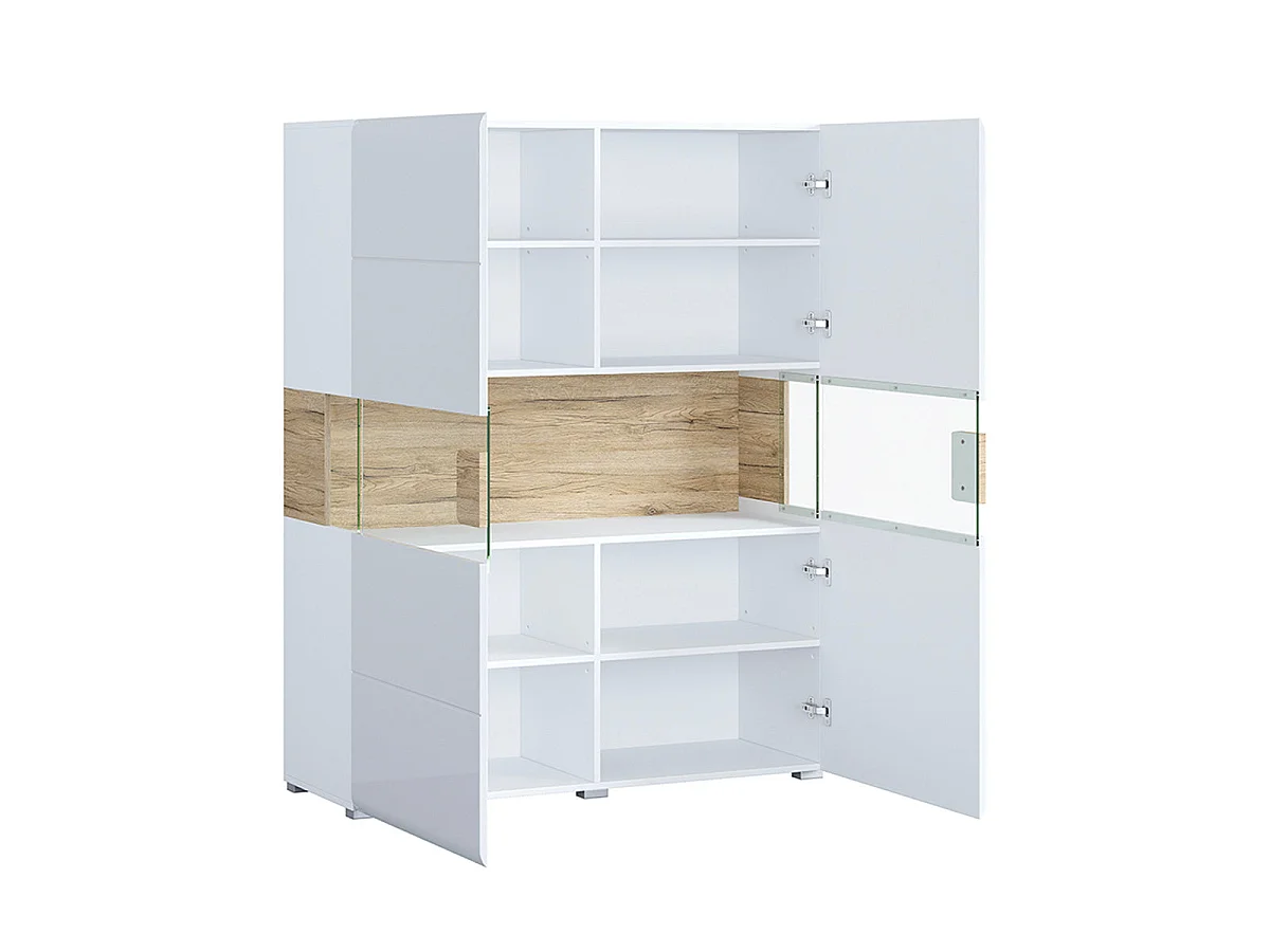 Jules Wit en Hout 2-deurs LED servieskast