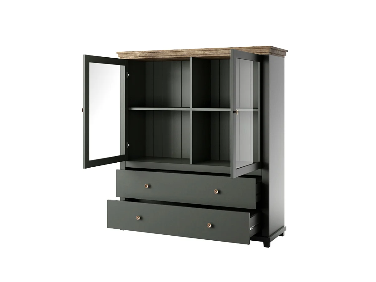 Martin Groen en Hout 2-deurs servieskast met 2 laden