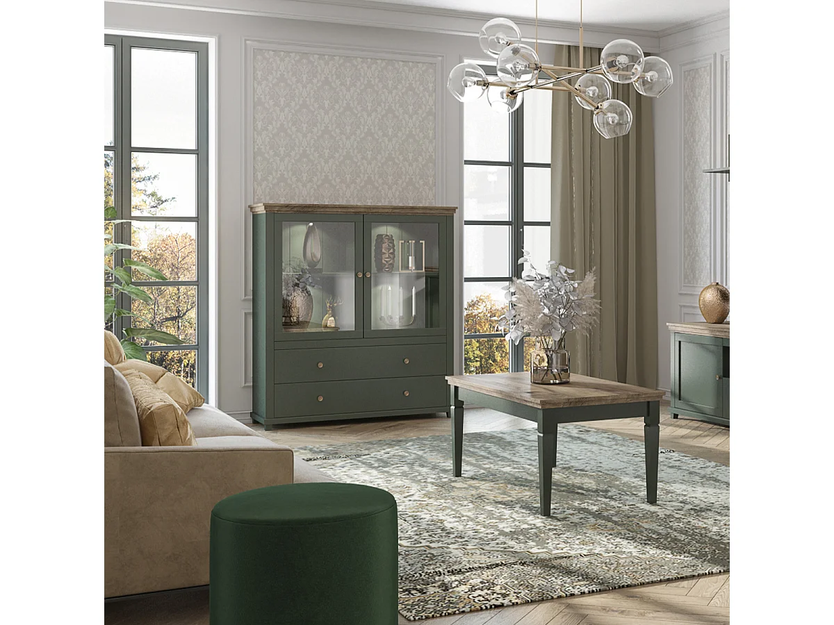 Martin Groen en Hout 2-deurs servieskast met 2 laden