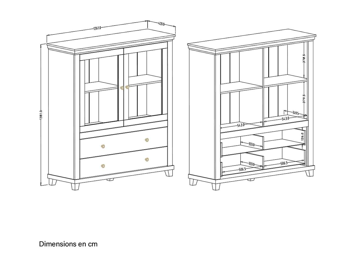 Martin Green and Wood 2-door 2-drawer dresser