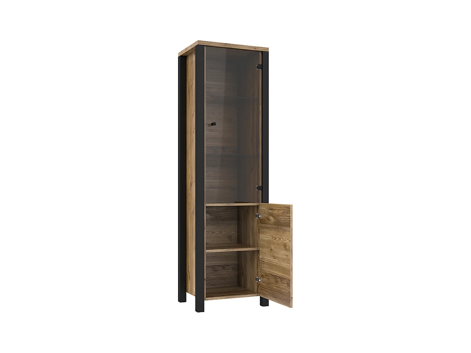 Vitrine 2 portes Lyam Bois et Noir