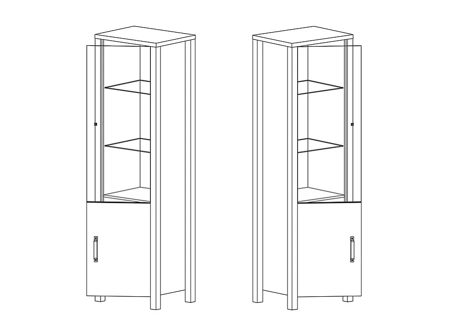 Vitrina 2 puertas Lyam Madera y Negro