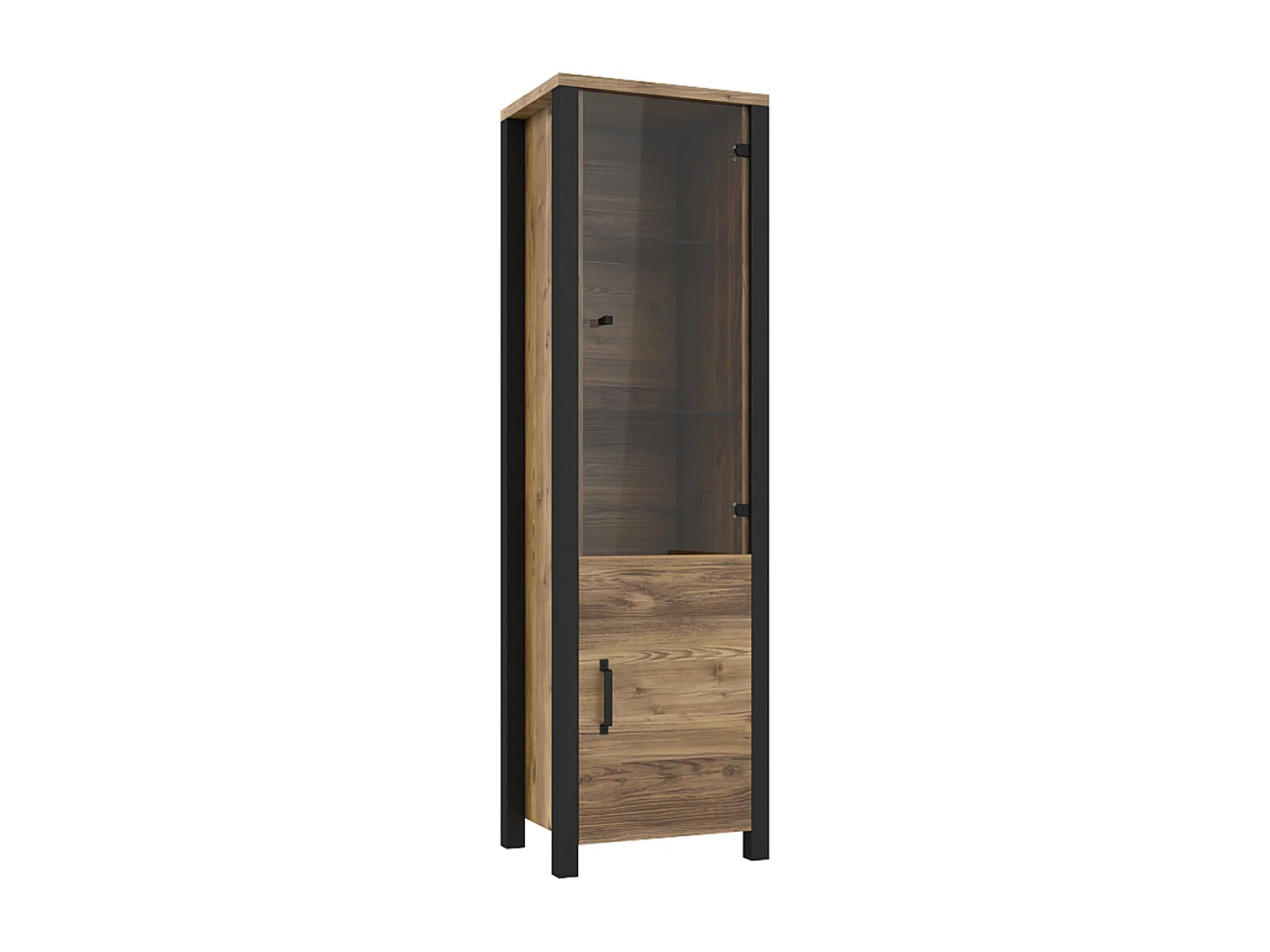 Lyam Wood and Black 2-door display case