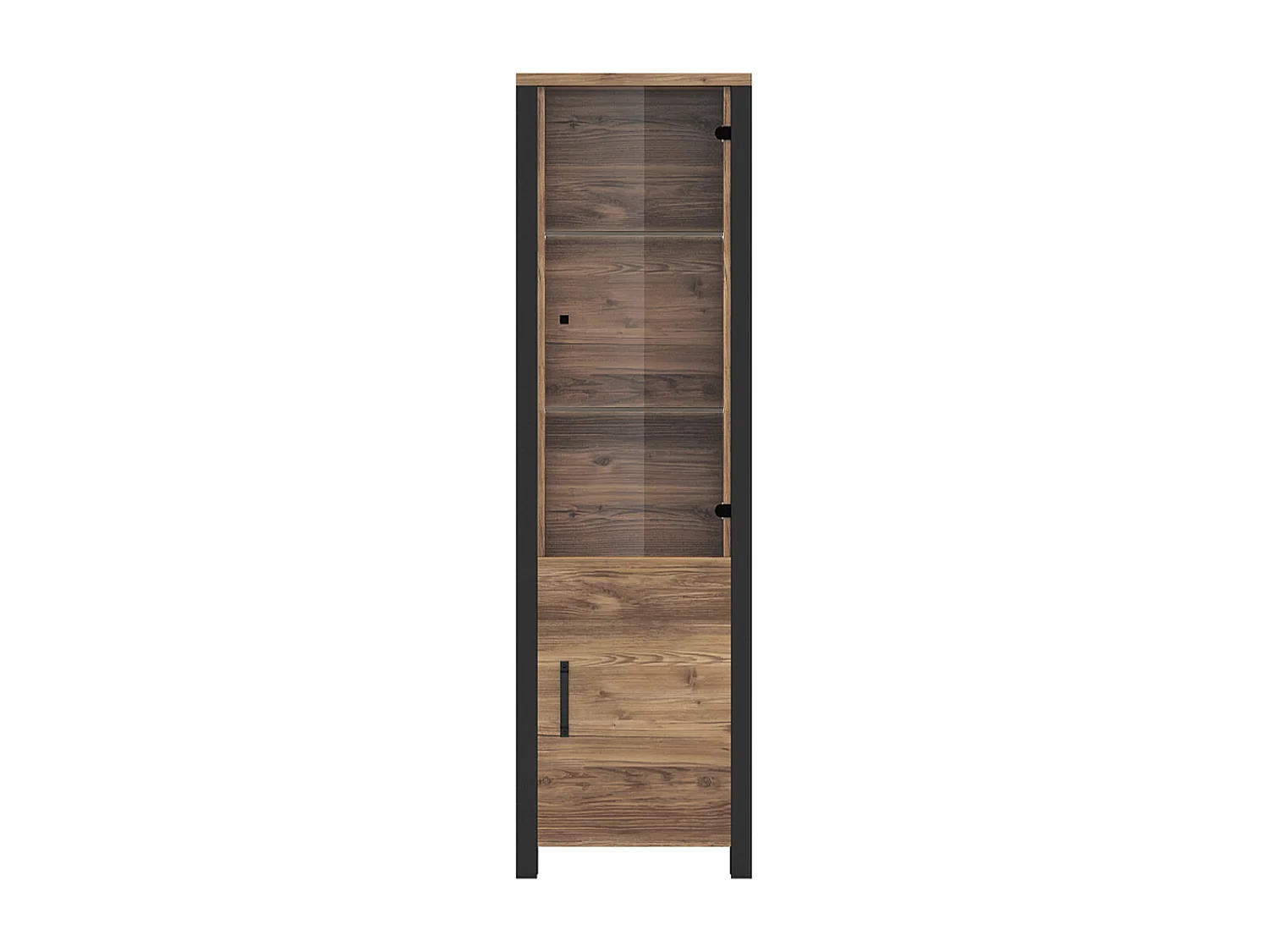 Lyam Wood and Black 2-door display case