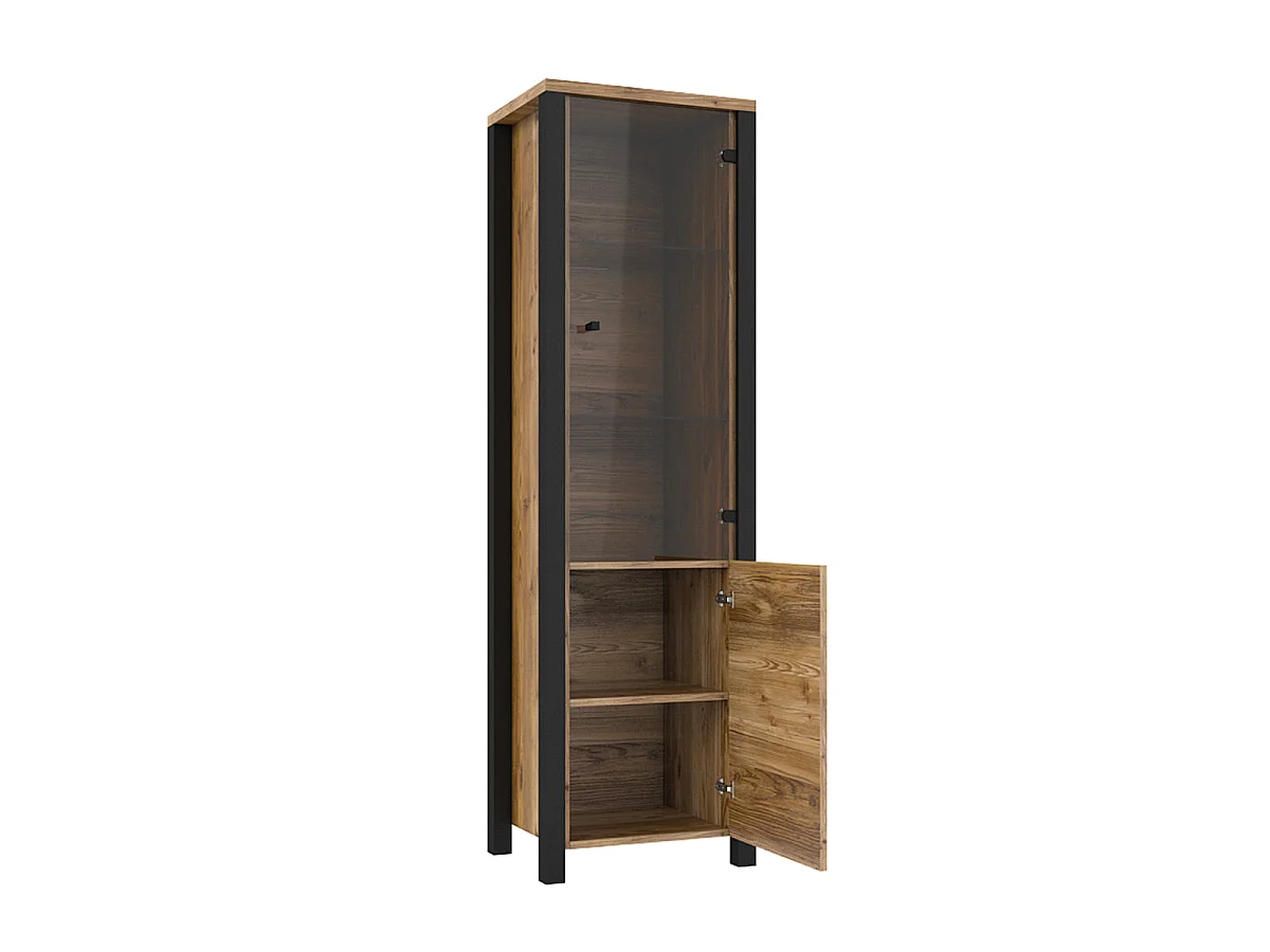 Vitrina 2 puertas Lyam Madera y Negro