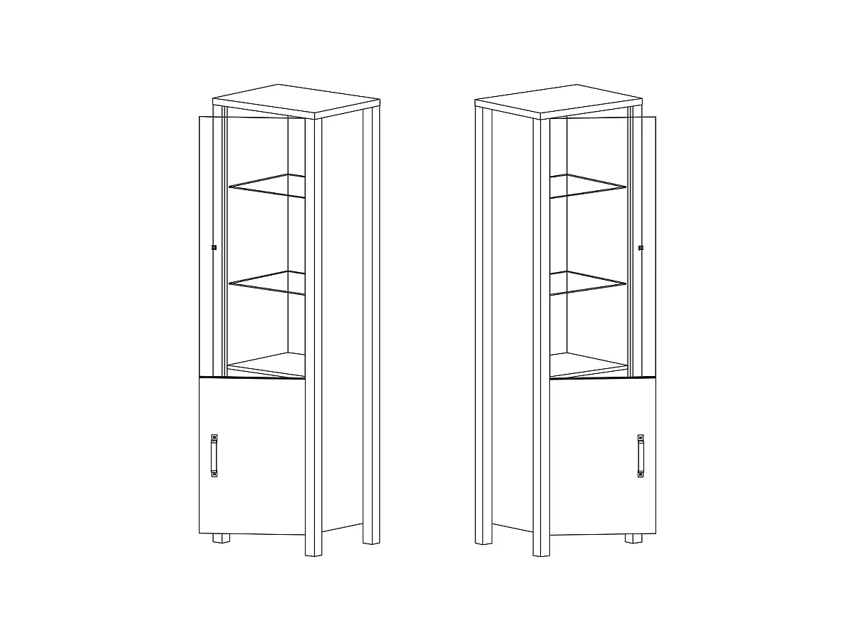 Vitrina 2 puertas Lyam Madera y Negro