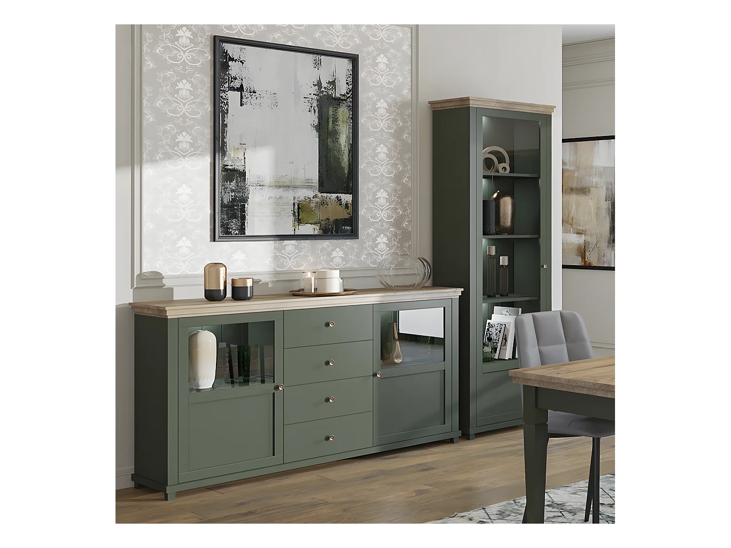 Vetrina a 1 anta, apertura a sinistra Martin Vert et Bois