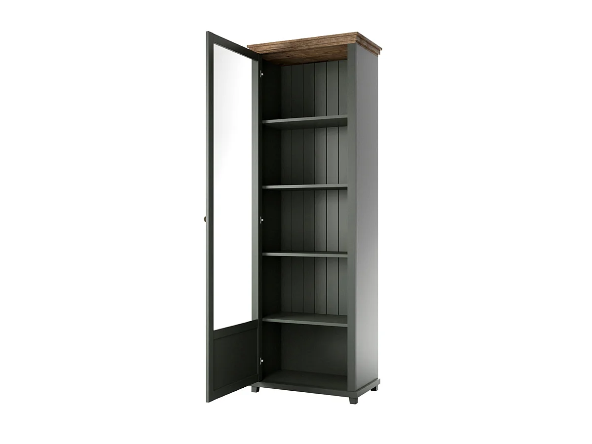 Vitrine 1 porte ouverture gauche Martin Vert et Bois