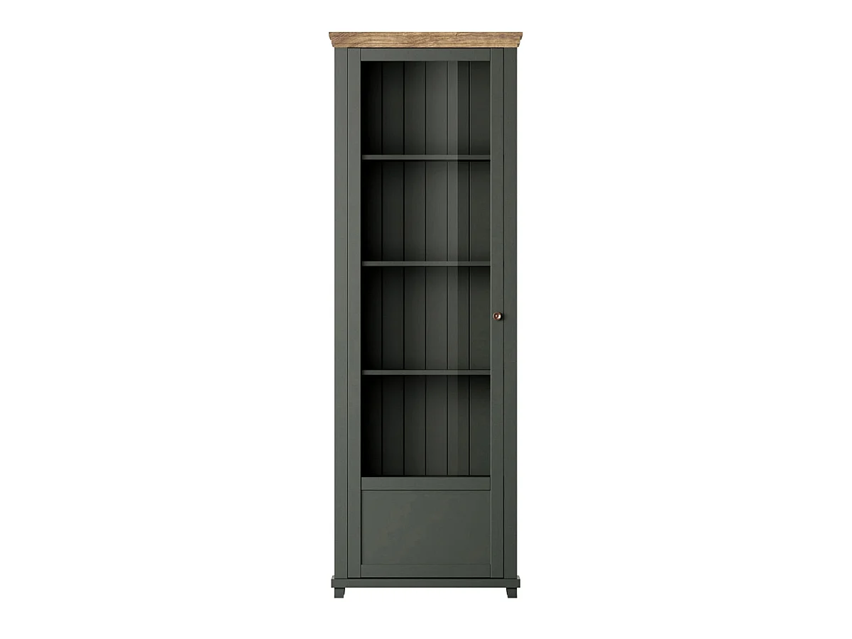 Vitrine 1 porte ouverture gauche Martin Vert et Bois