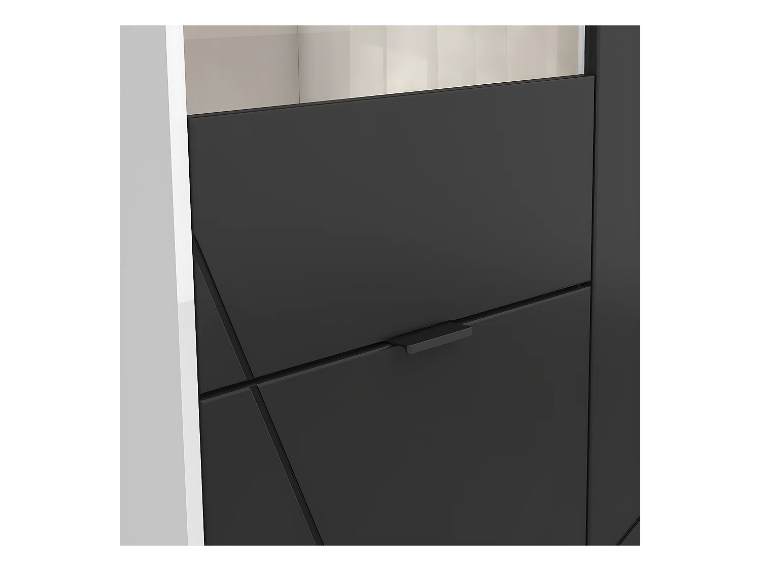 Vitrine 3 portes Sven Noir et Blanc