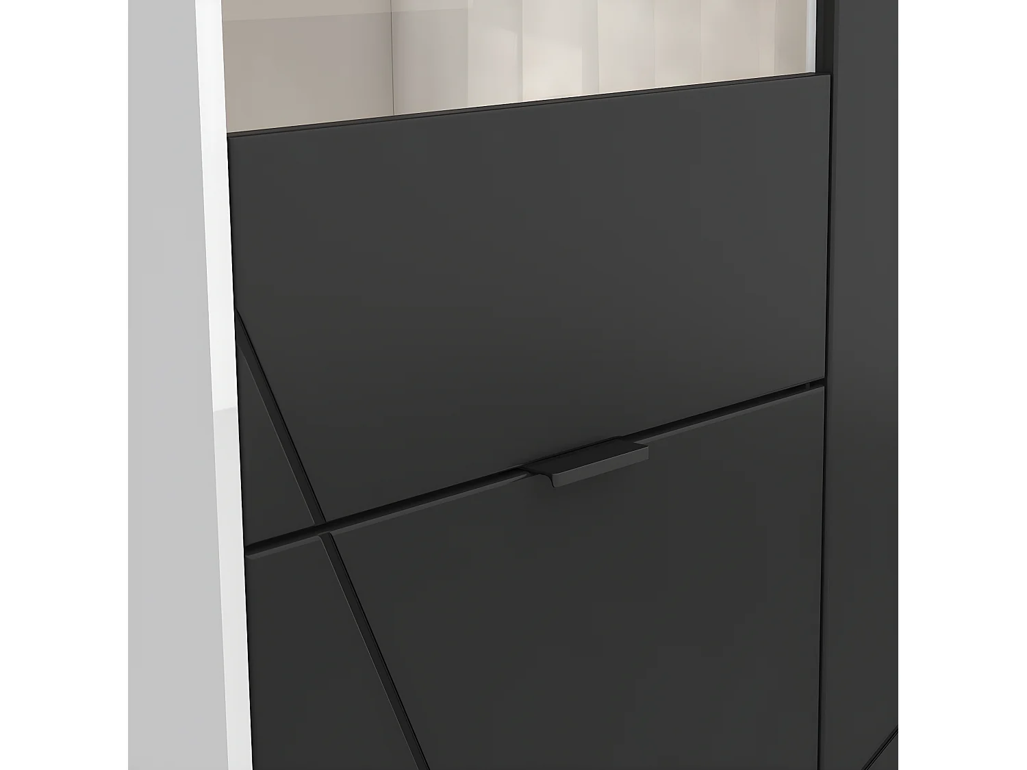 Vitrine 3 portes Sven Noir et Blanc