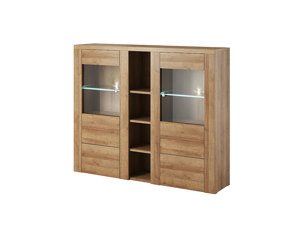 Vaisselier 2 portes avec LED Amaury Bois