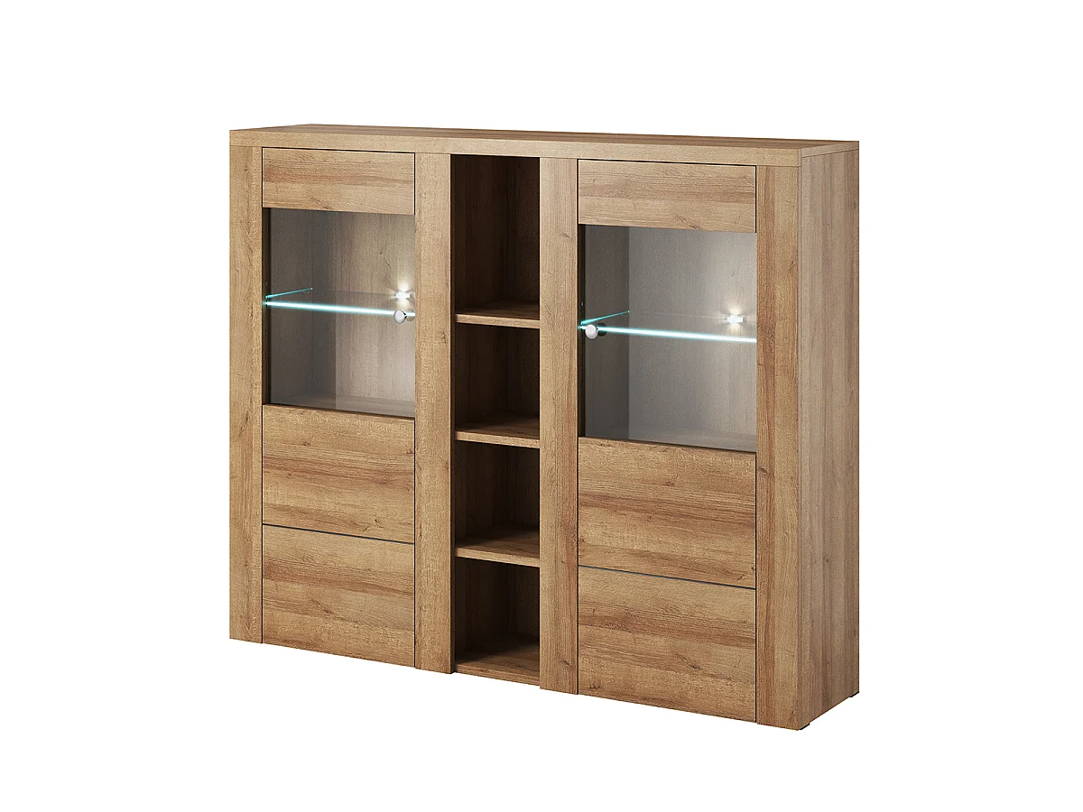 Vaisselier 2 portes avec LED Amaury Bois