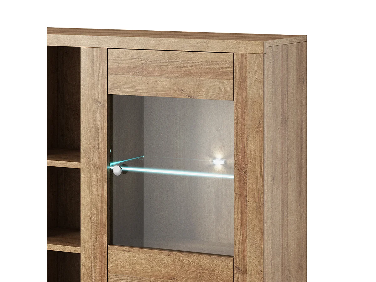 Vaisselier 2 portes avec LED Amaury Bois