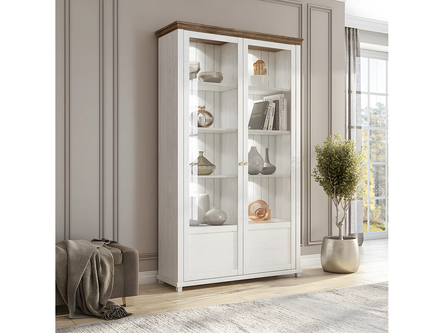 Vaisselier 2 portes Martin Bois Blanc