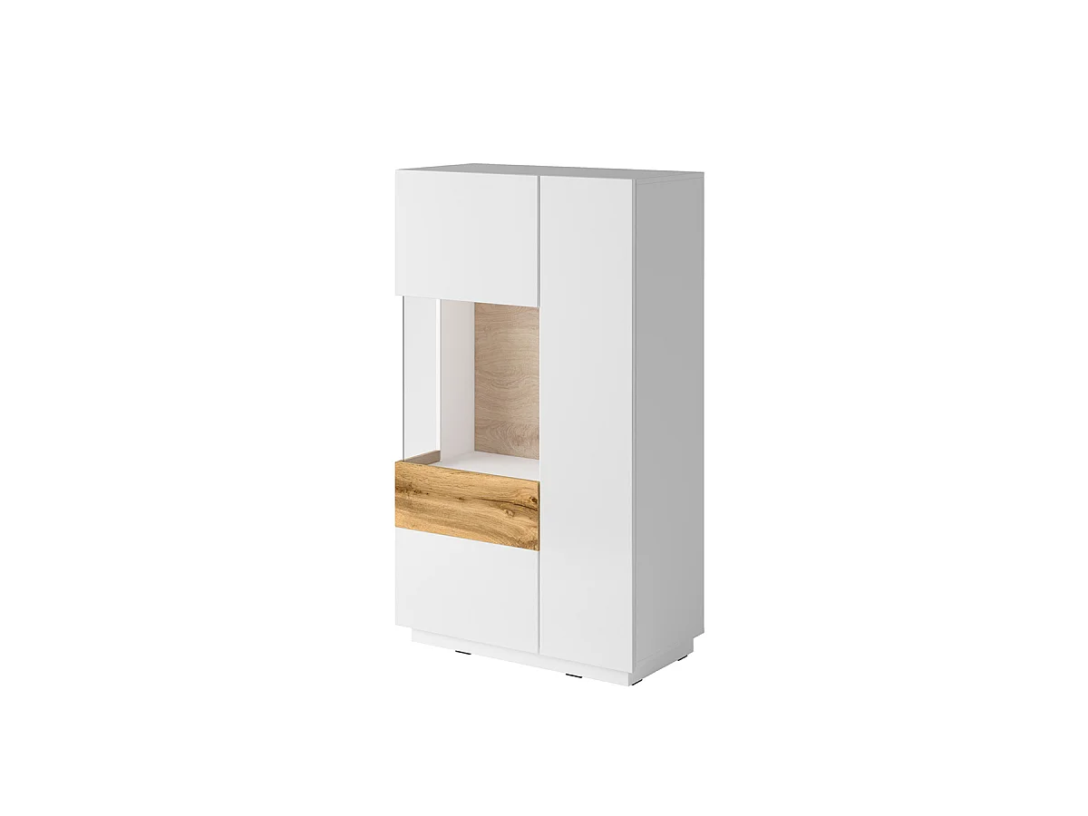 Vaisselier 2 portes ouverture gauche Andrea Blanc et Bois