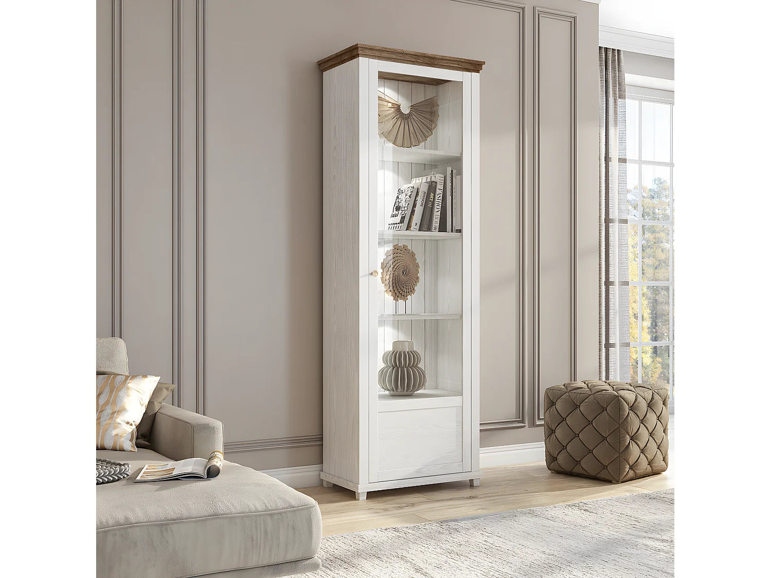 Vitrine 1 porte ouverture droite Martin Bois Blanc