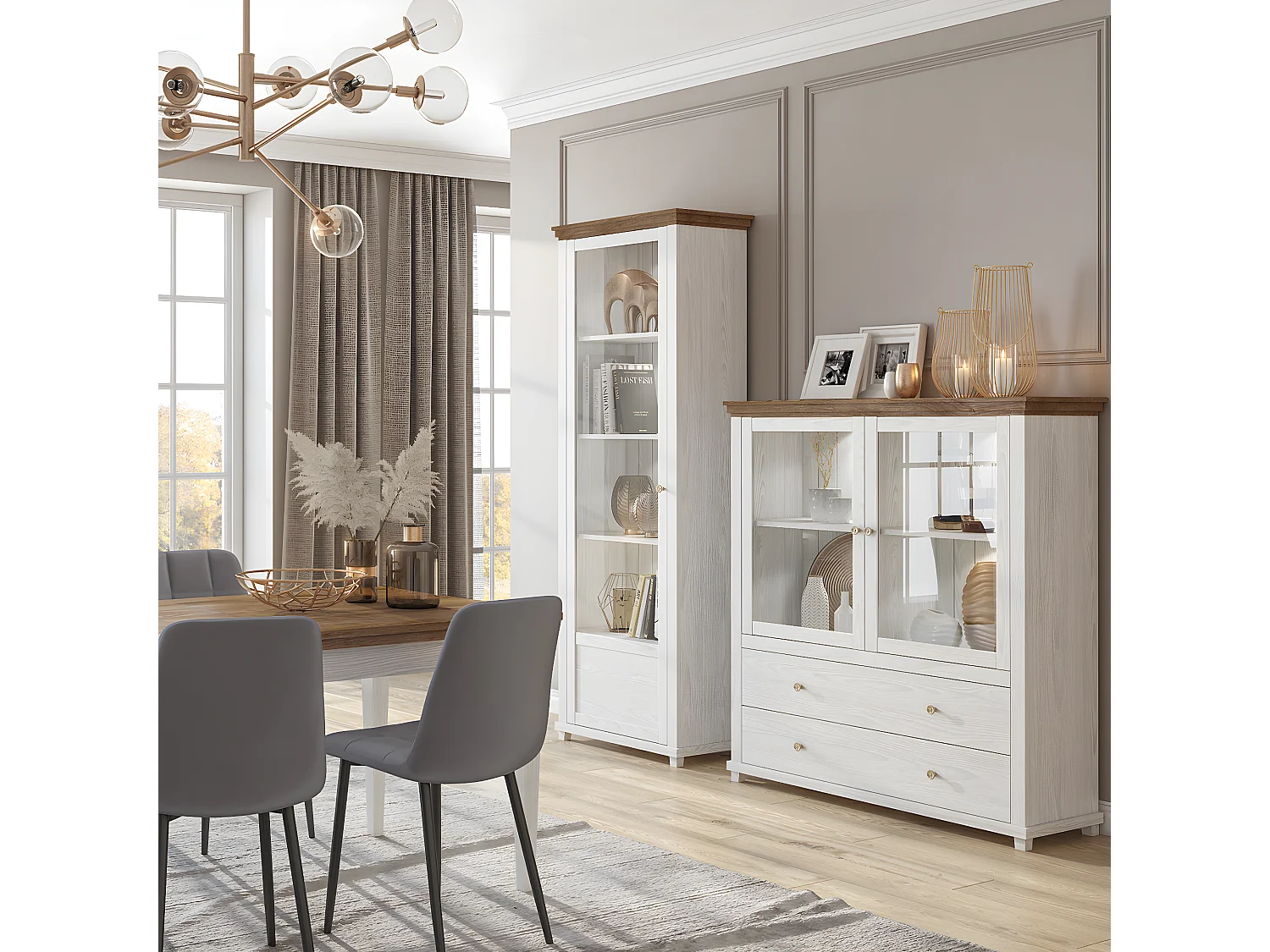 Vitrine 1 porte ouverture droite Martin Bois Blanc