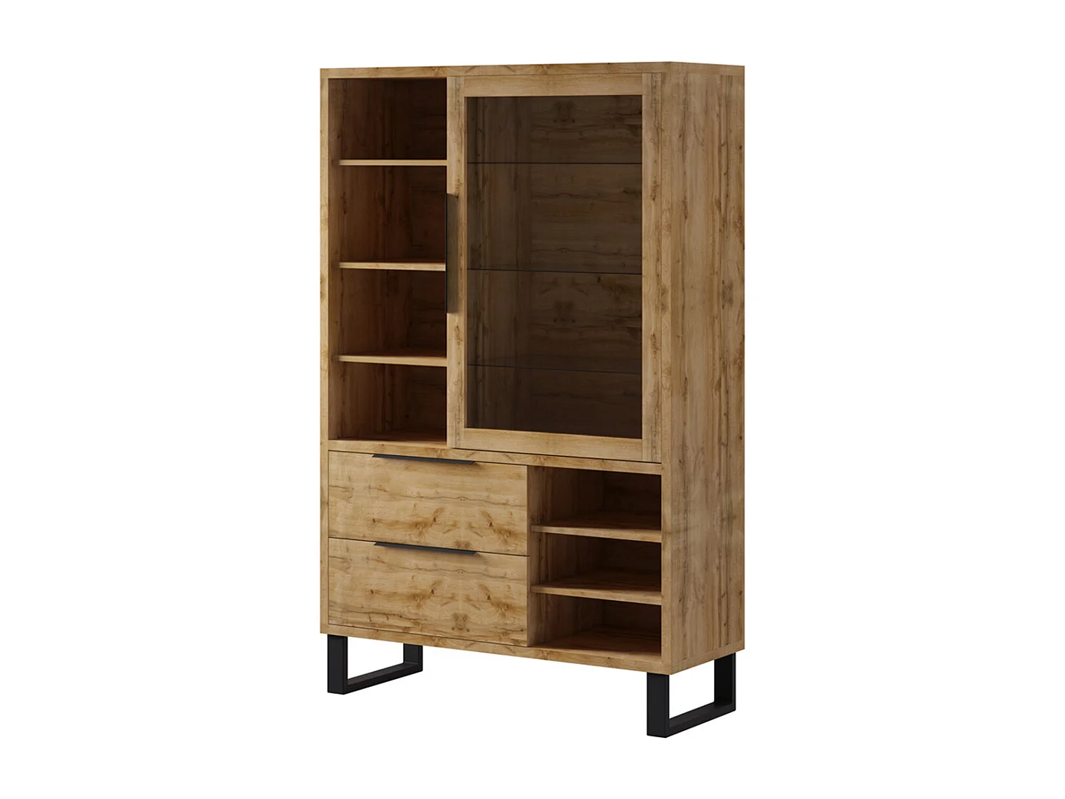 Vaisselier 1 porte 2 tiroirs Eden Bois et Metal