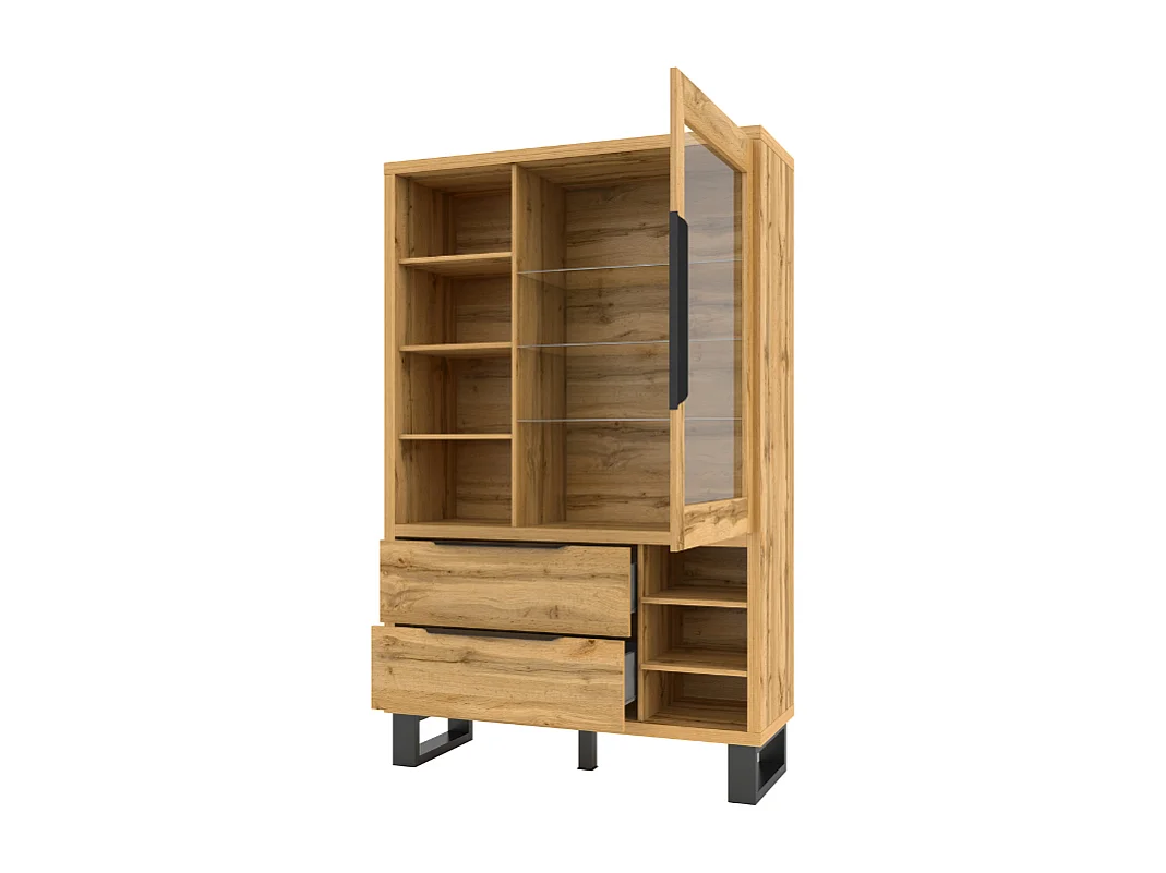 Vaisselier 1 porte 2 tiroirs Eden Bois et Metal