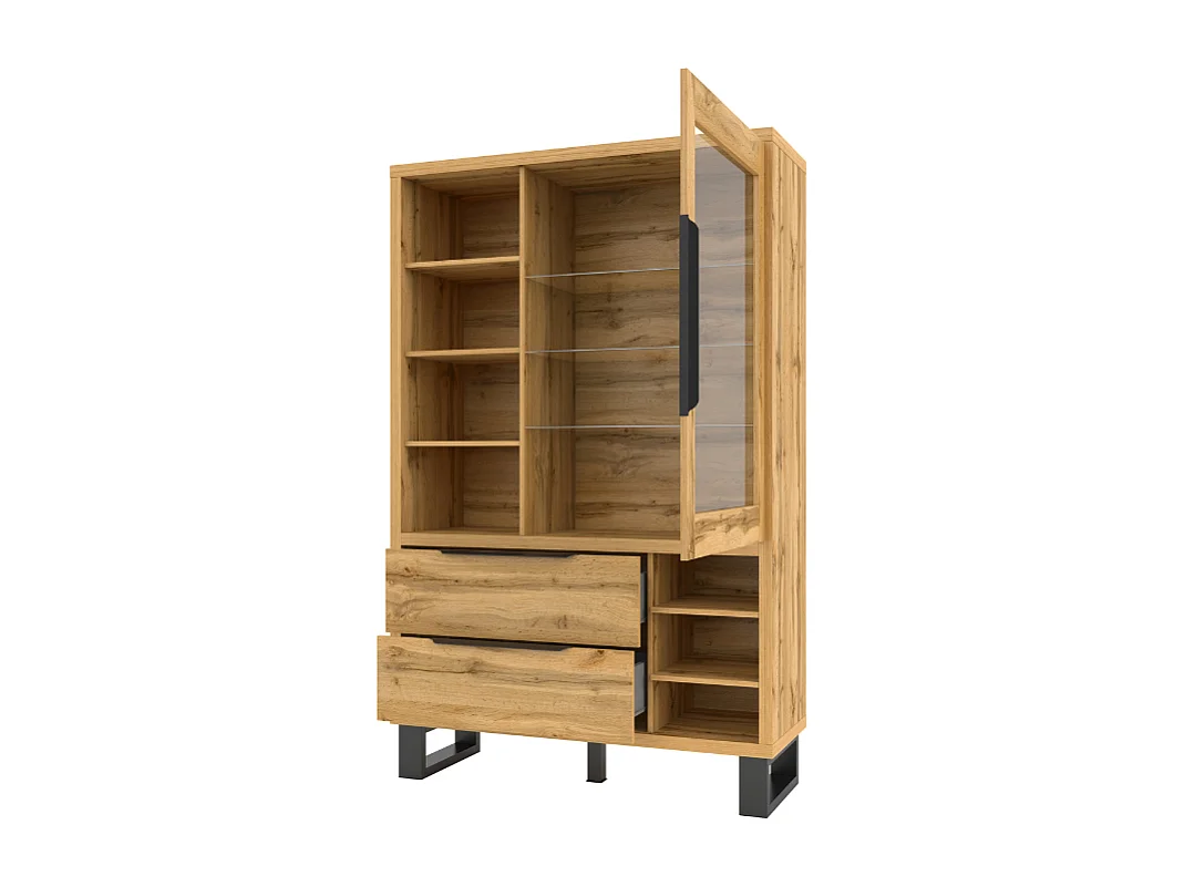 Vaisselier 1 porte 2 tiroirs Eden Bois et Metal