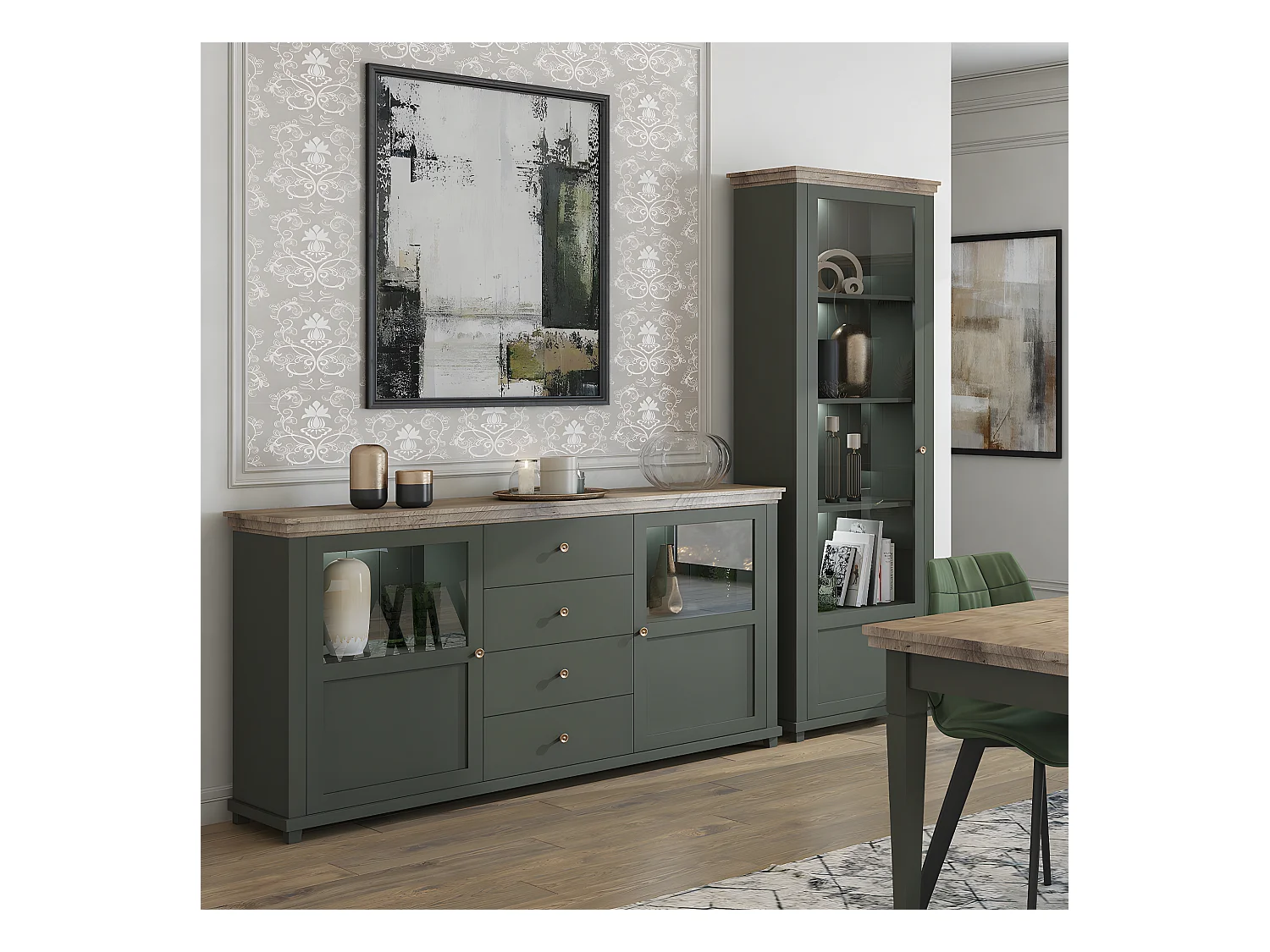 Vetrina a 1 anta, apertura a destra Martin Vert et Bois