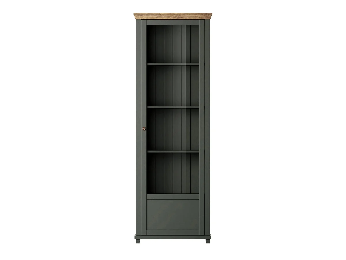 Vitrine 1 porte ouverture droite Martin Vert et Bois