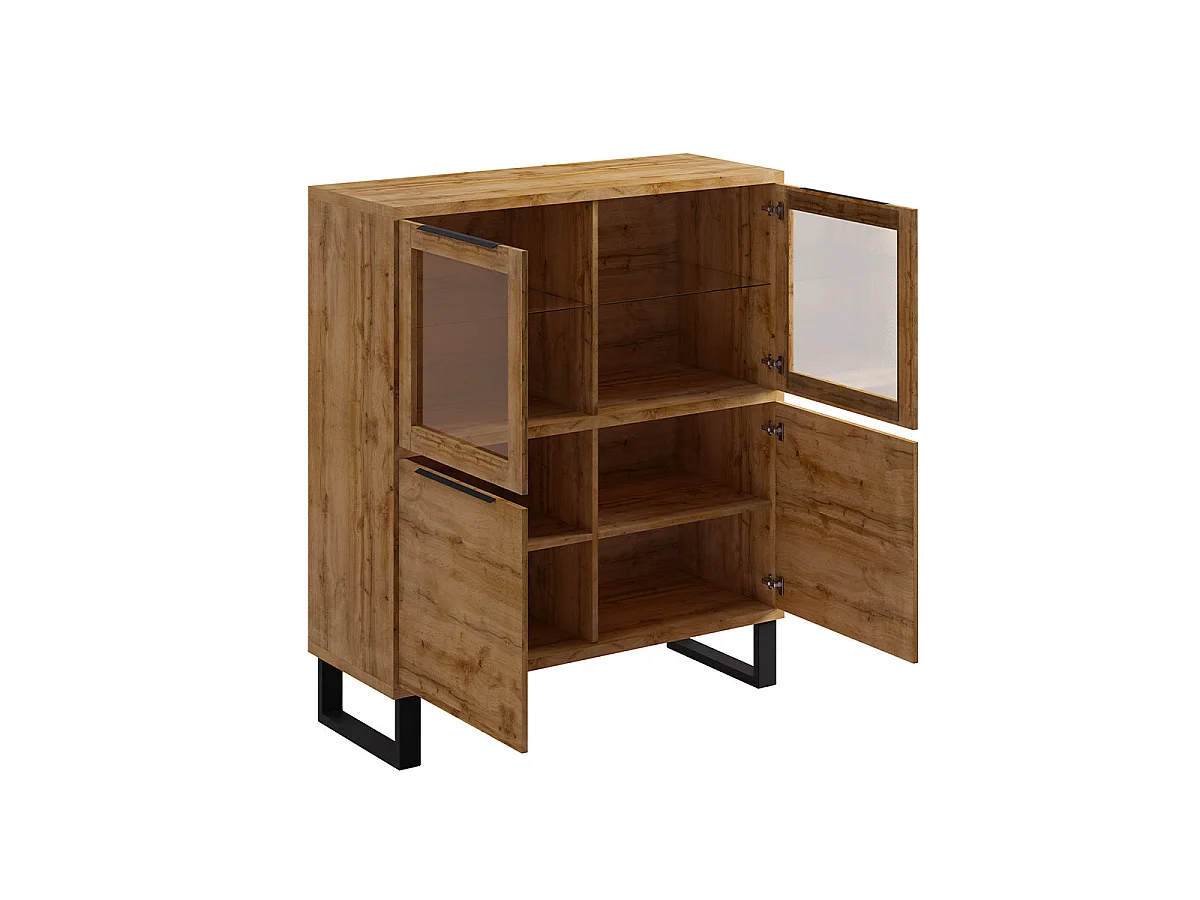 Credenza 4 ante Eden marrone e metallo 140cm