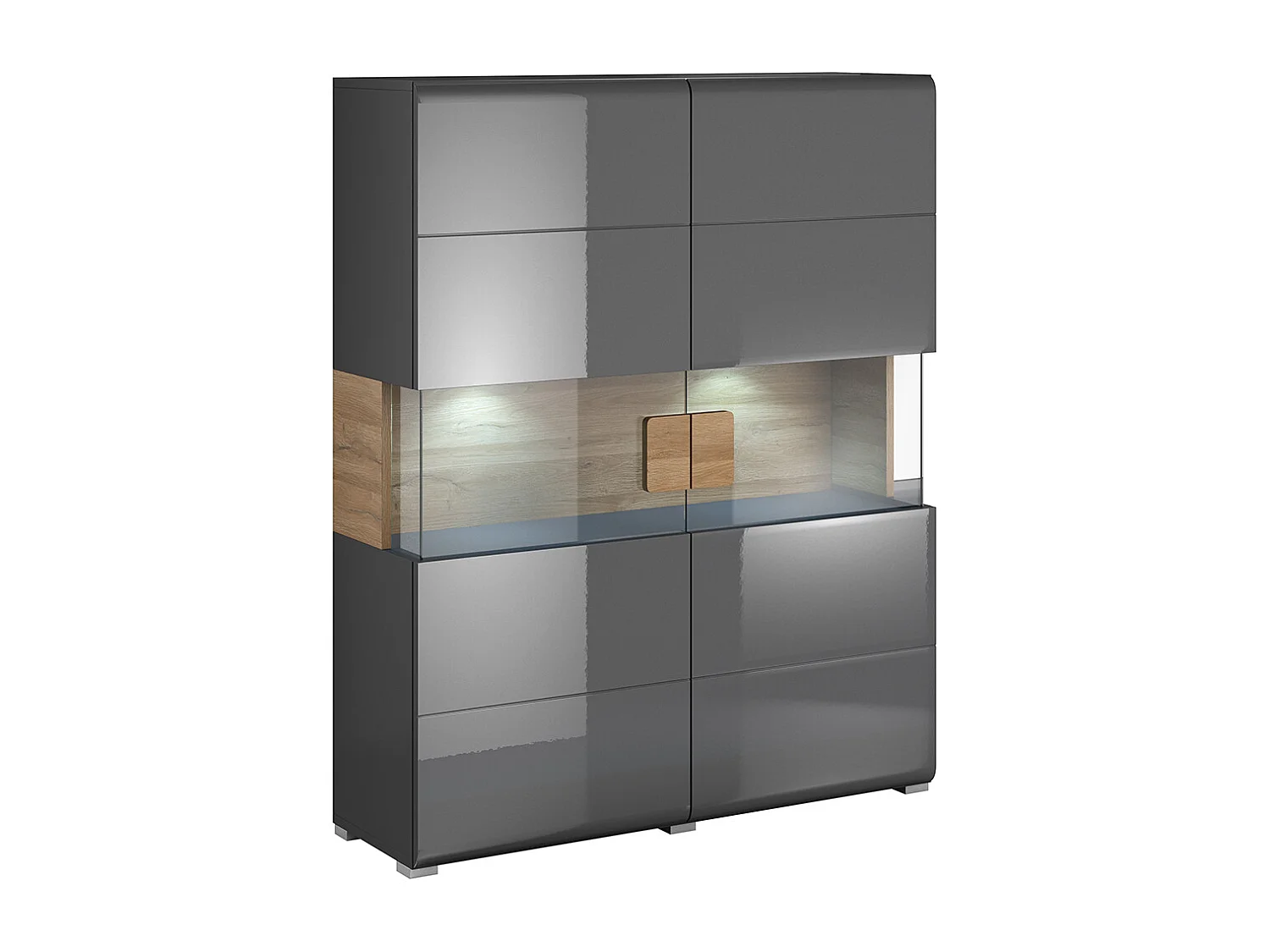 Credenza 2 ante Jules grigio e marrone 152cm