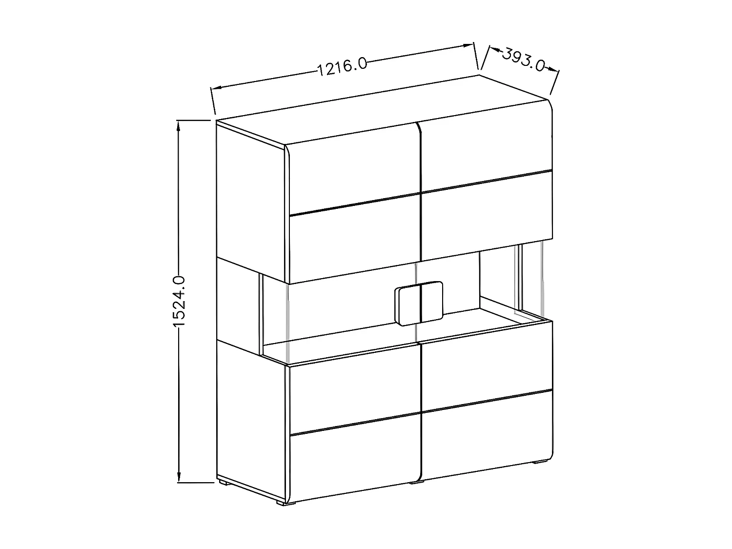 Credenza 2 ante Jules grigio e marrone 152cm