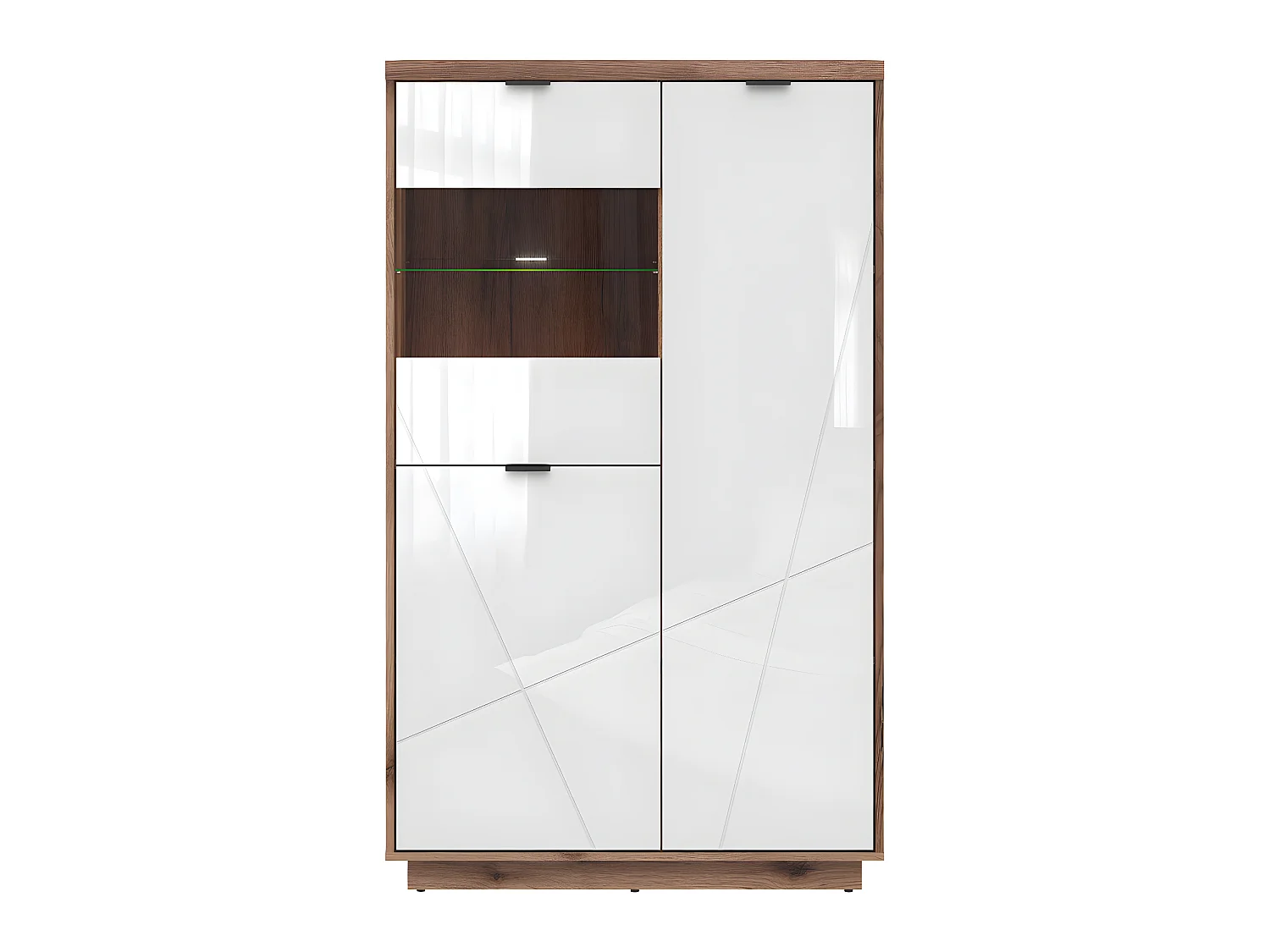 Vitrine 3 portes Sven Blanc et Bois